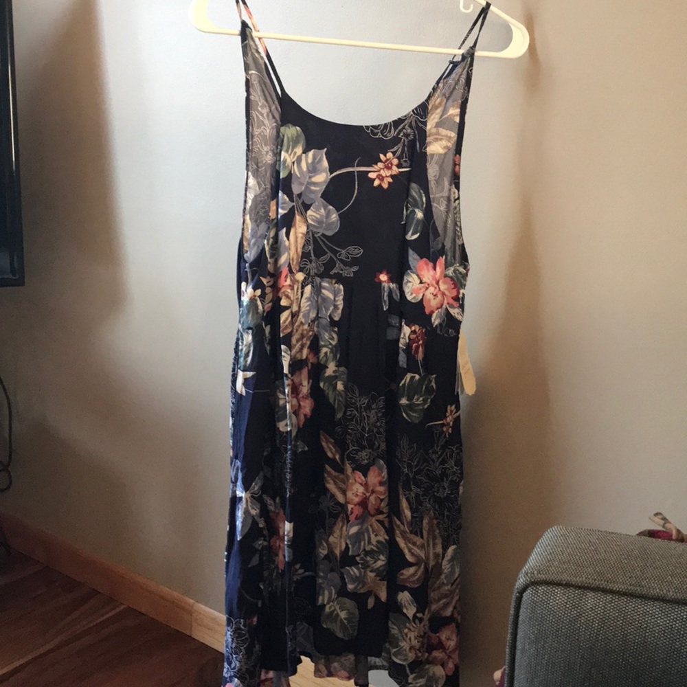 Navy Blue flowered Altrd State Dress